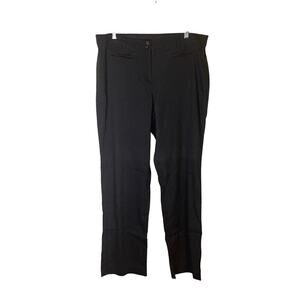 J. Jill Stretch Charcoal Gray Linen Pants Straight Cut Dress Pants Size 14 Tall